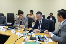 Secretário Gustavo Nogueira com o presidente do BNDES Luciano Coutinho