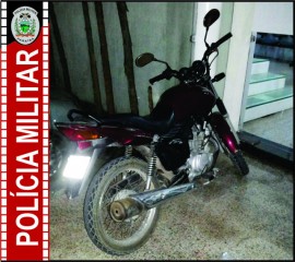 Moto Apreendida 1 270x240 - Polícia prende suspeito de roubo de moto na Capital