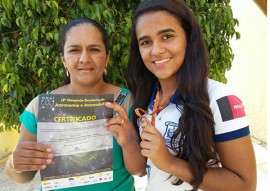 foto1 270x191 - Aluna da rede estadual é bronze na Olimpíada Brasileira de Astronomia e Astronáutica