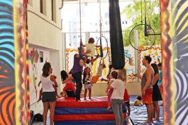 oficina crianças3 foto marcelo máximo 270x180 - Curso de Circo da Funesc encerra temporada 2018 com apresentações das turmas de crianças