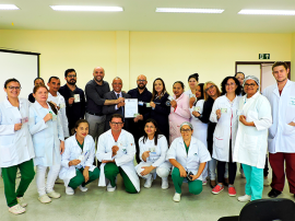 Equipe assistencial presente no evento